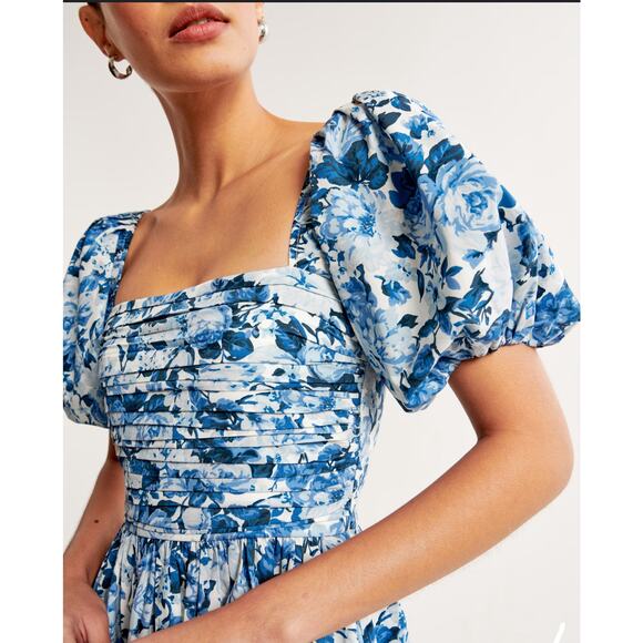 Abercrombie & Fitch Dresses & Skirts - Abercrombie & Fitch The A&F Emerson Poplin Puff Sleeve Midi Dress size XSP
